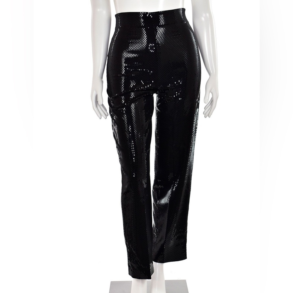 St. John collection evening sequin tuxedo slacks pants high waisted 6 wide leg